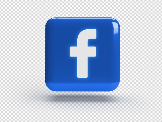 Free PSD | 3d square with facebook logo